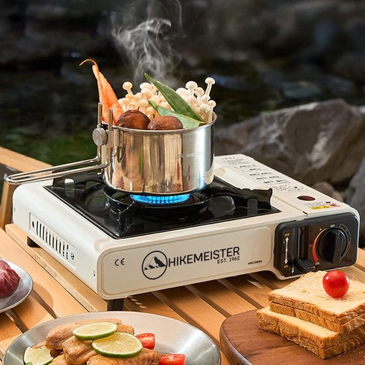 Hikemeister® Draagbaar Kookstel - 2200 KW - 1 pit - Compact en Betrouwbaar voor Nood- en Outdoorgebruik