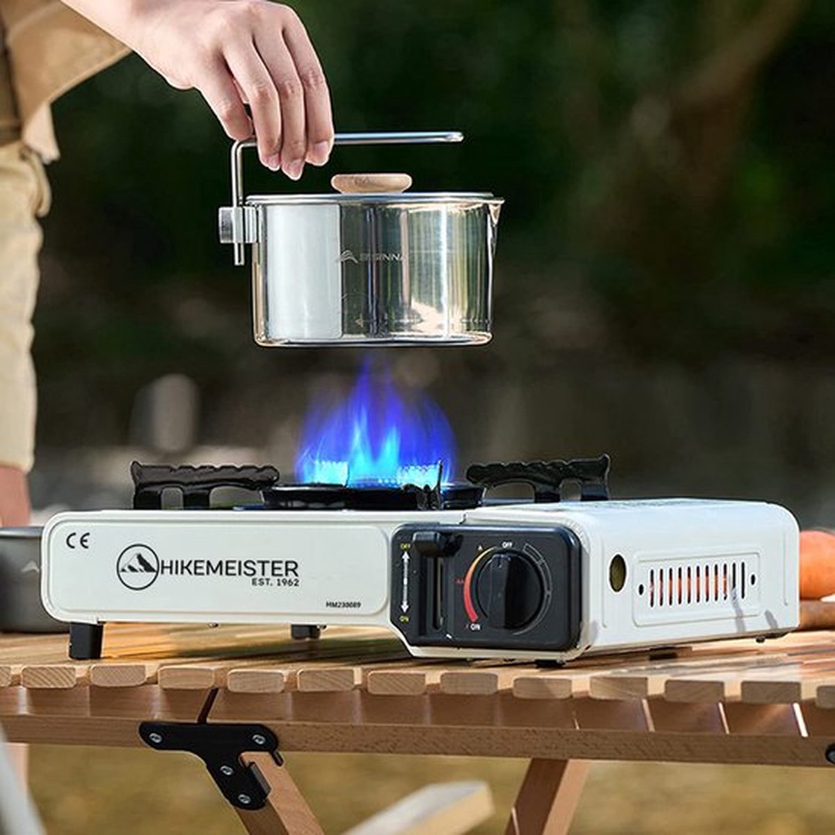 Hikemeister® Draagbaar Kookstel - 2200 KW - 1 pit - Compact en Betrouwbaar voor Nood- en Outdoorgebruik