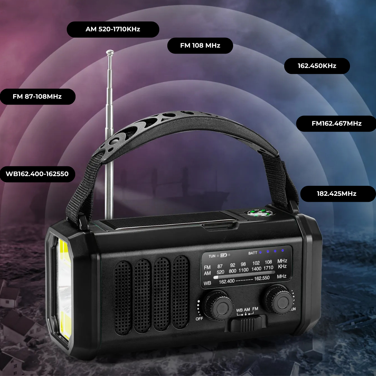 Noodradio Ultra met langdurige powerbank (10.000 mAH)