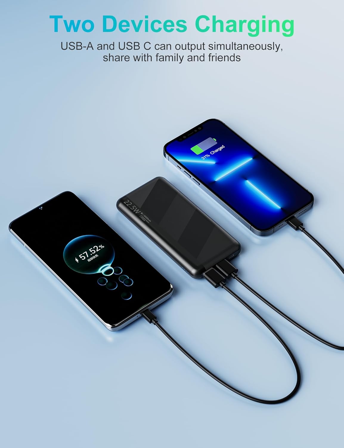 powerbank 10.000mah 22.5W Snellader