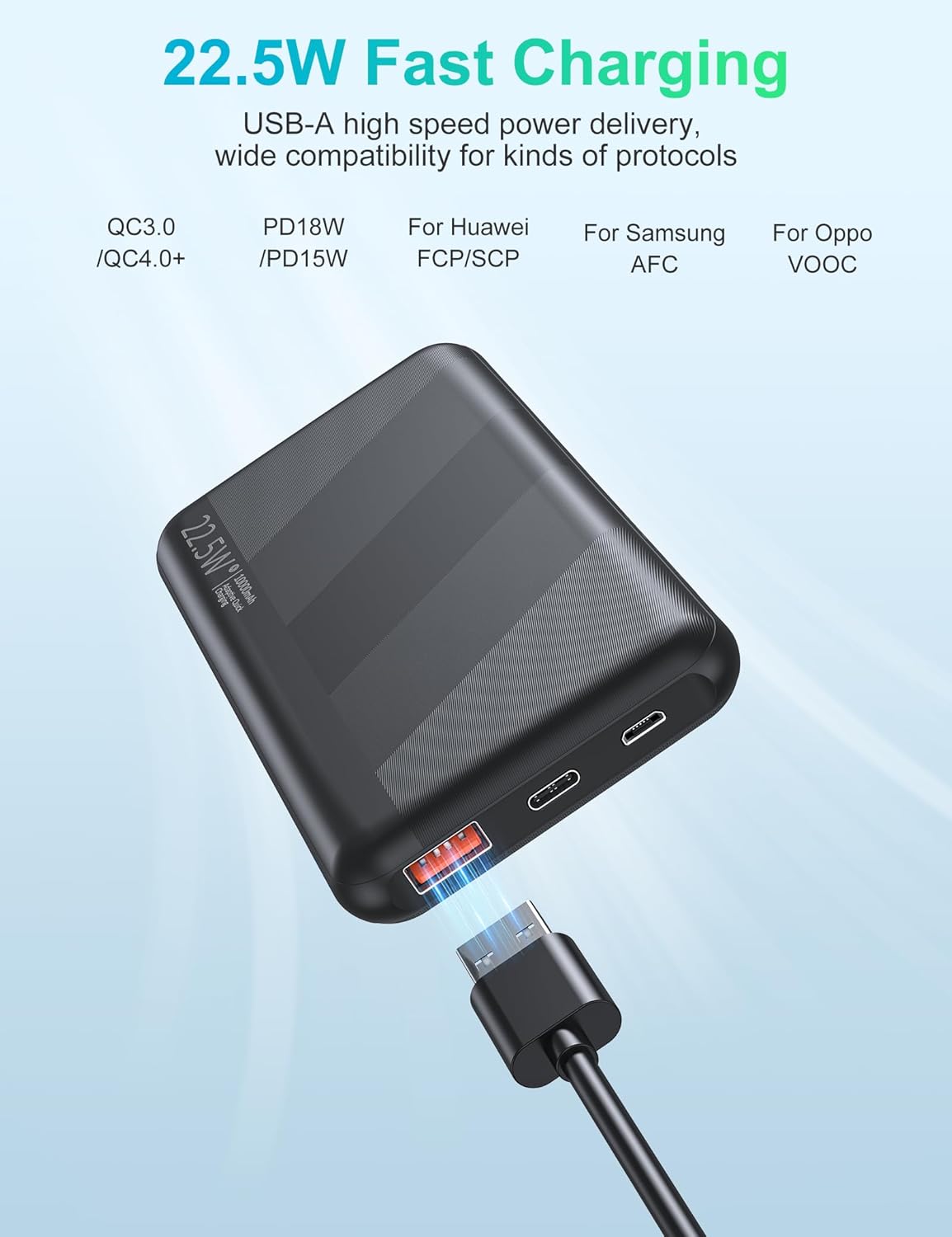 powerbank 10.000mah 22.5W Snellader