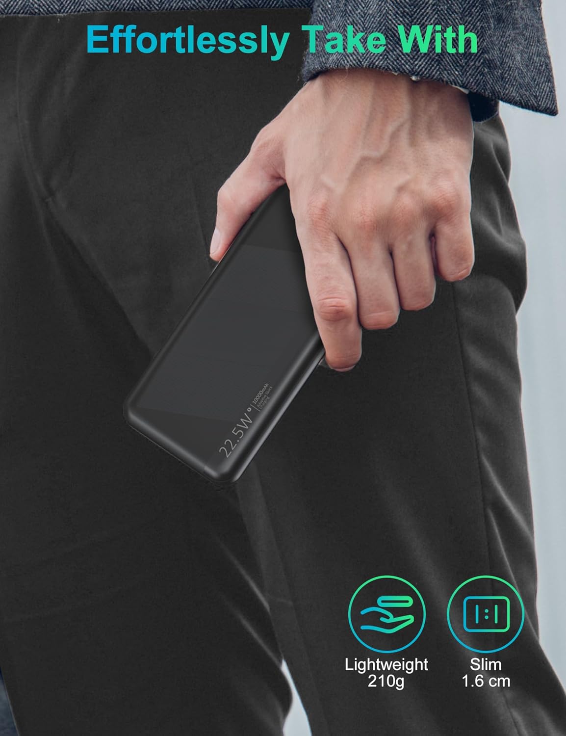 powerbank 10.000mah 22.5W Snellader