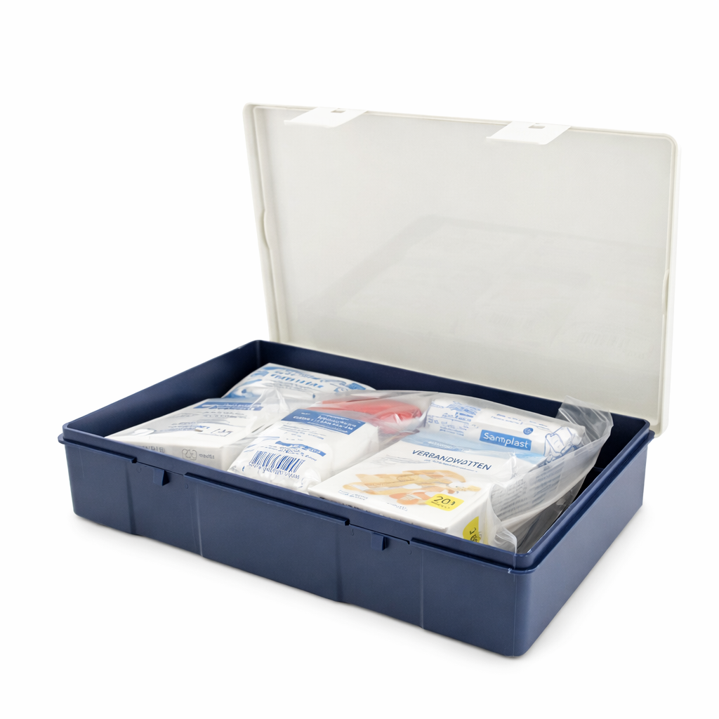 Sanaplast Verbanddoos Plus EHBO Kit – 48-delige Verbanddoos voor Thuis, Auto en Noodpakket