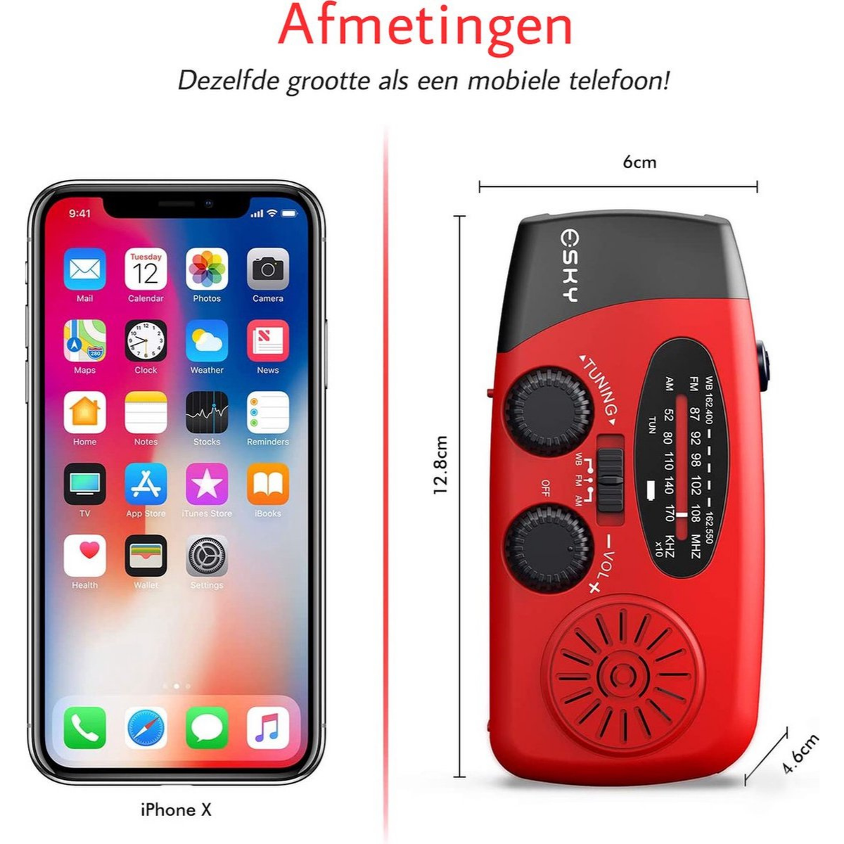 Noodradio™ met Zaklamp en Powerbank - 2026 Model