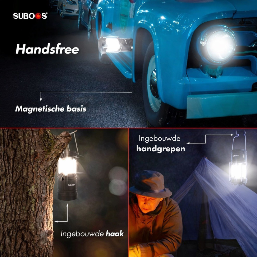 SUBOOS Tent verlichting Campinglantaarn - stroomuitval - helderdere led-batterijlantaarn magnetische voet opvouwbare haak draagbare campinglamp orkaan noodgevallen binnen en buiten