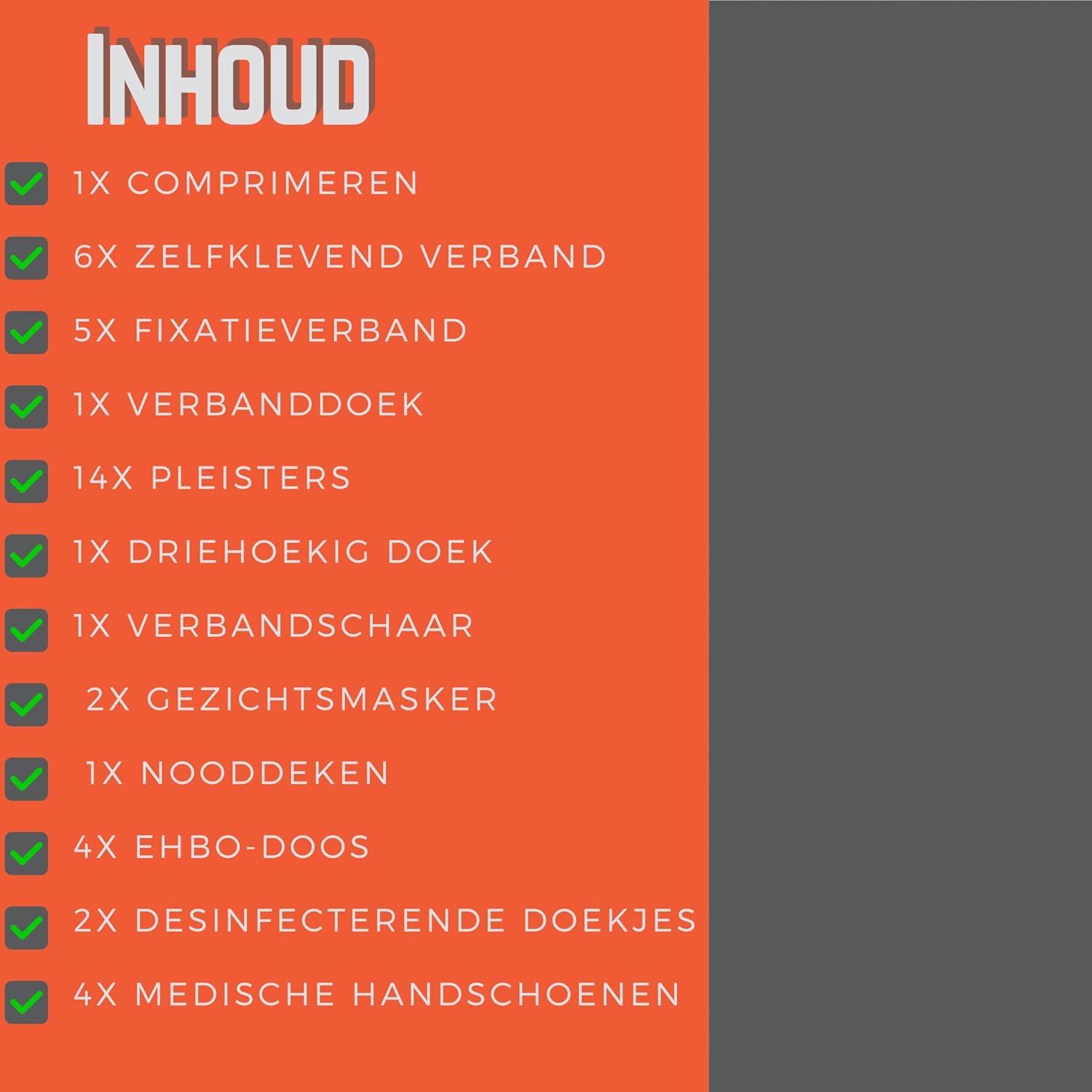 Technosafety Verbanddoos DIN13164-2022 + Wandhouder | Internationaal Goedgekeurde EHBO Set | Complete First Aid Kit met Verbandkast