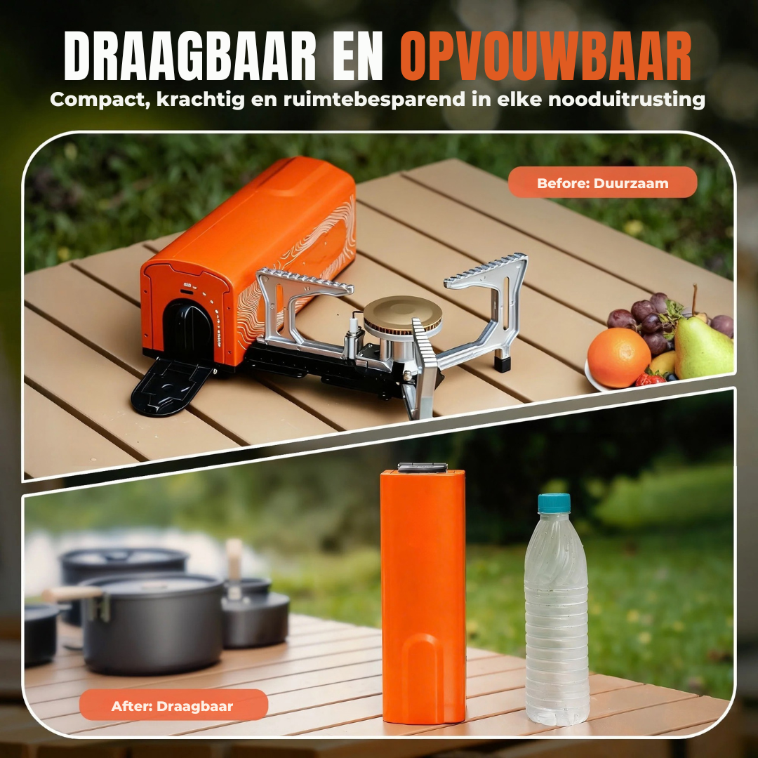 Vooma® Opvouwbaar Butaan Camping Kooktoestel 2200W