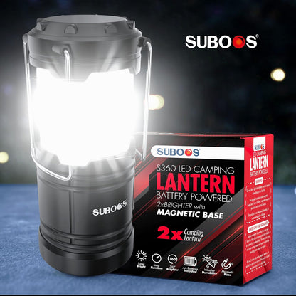 SUBOOS Tent verlichting Campinglantaarn - stroomuitval -  helderdere led-batterijlantaarn magnetische voet opvouwbare haak draagbare campinglamp orkaan noodgevallen binnen en buiten