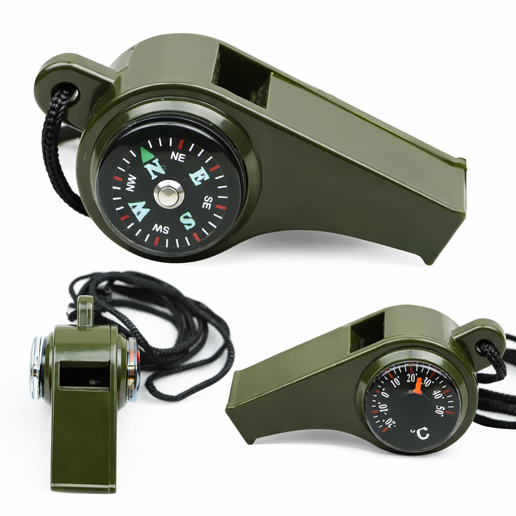 Nood Fluitje Met Kompas en Thermometer