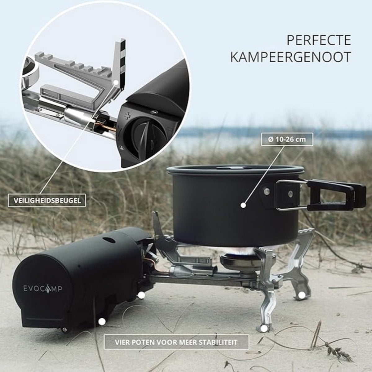 SurvivalPro Opvouwbare Campingkachel – Draagbaar Gasfornuis 2600W