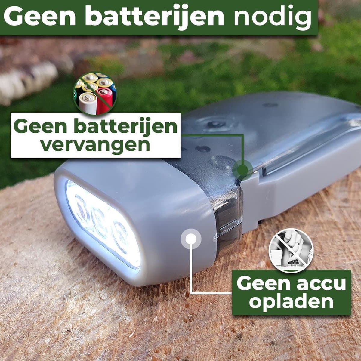 Knijpkat Zaklamp – Altijd Licht Zonder Batterijen (Set van 3)
