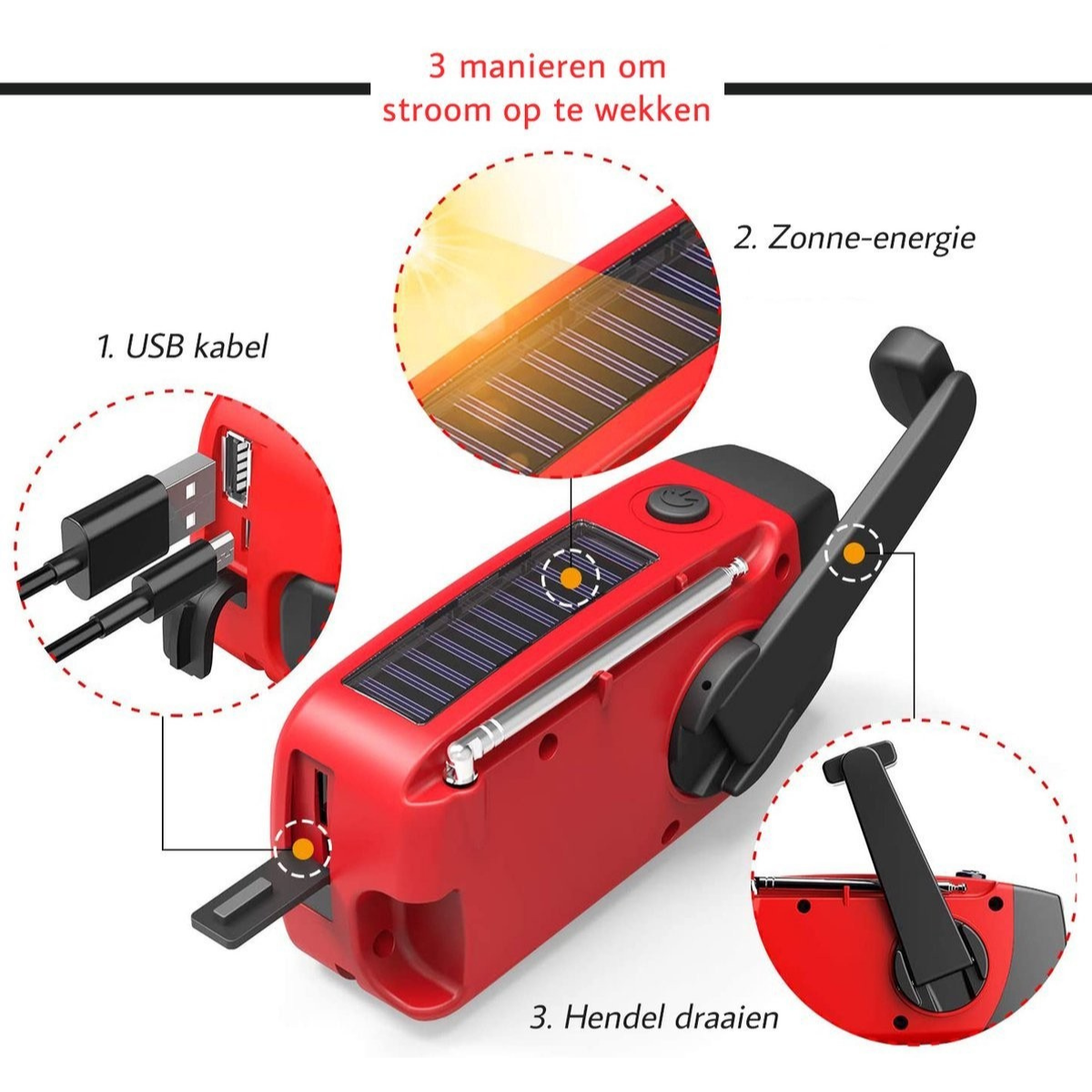 Noodradio™ Met Zaklamp en Powerbank - 2025 Model