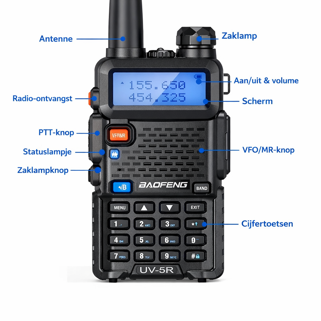 Baofeng UV-5R Dual-Band Radio | Betrouwbare Communicatie voor Outdoor & Noodsituaties
