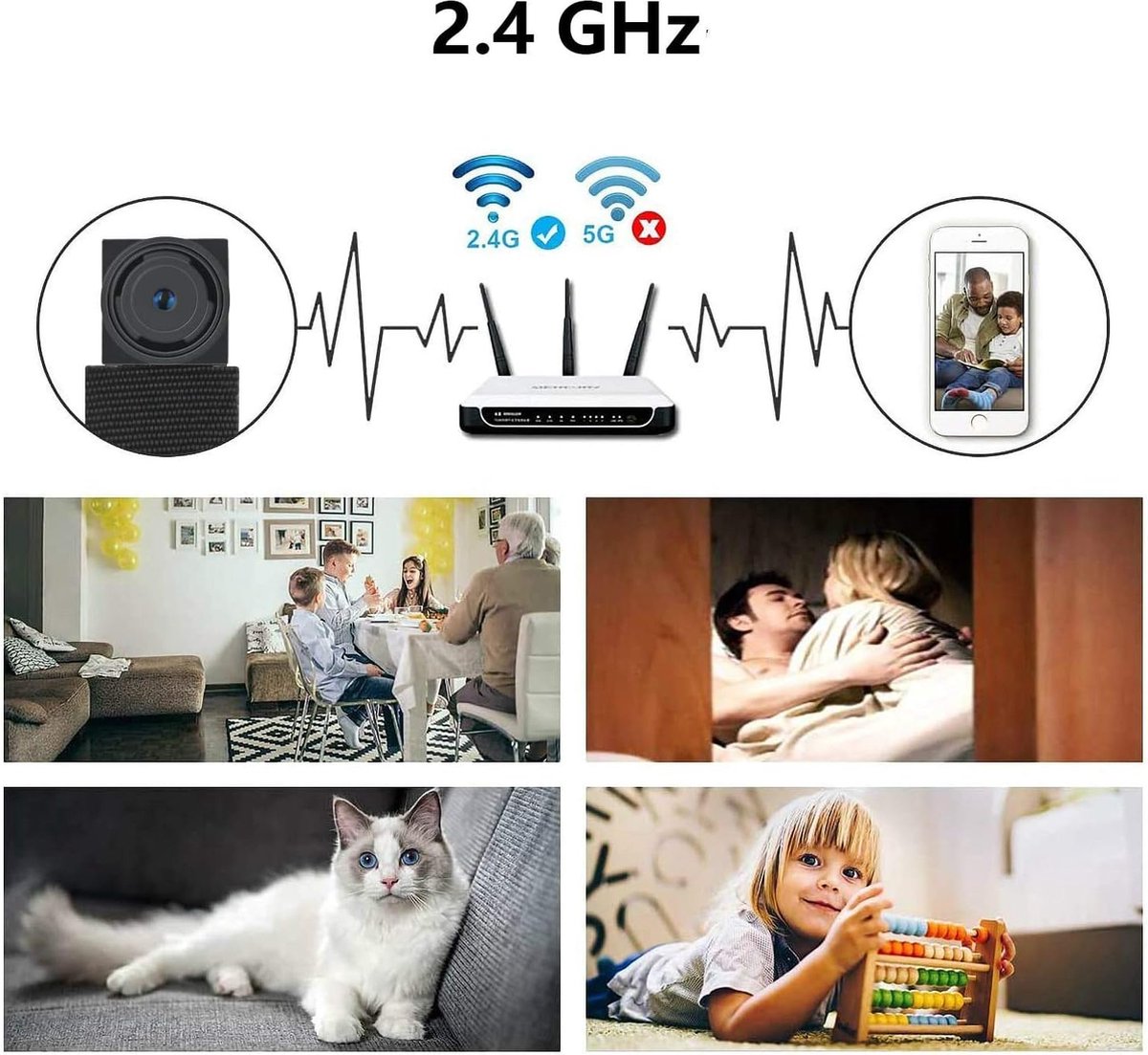 Equivera Mini 4K Spionagecamera – Onopvallende beveiliging met bewegingsdetectie & WiFi