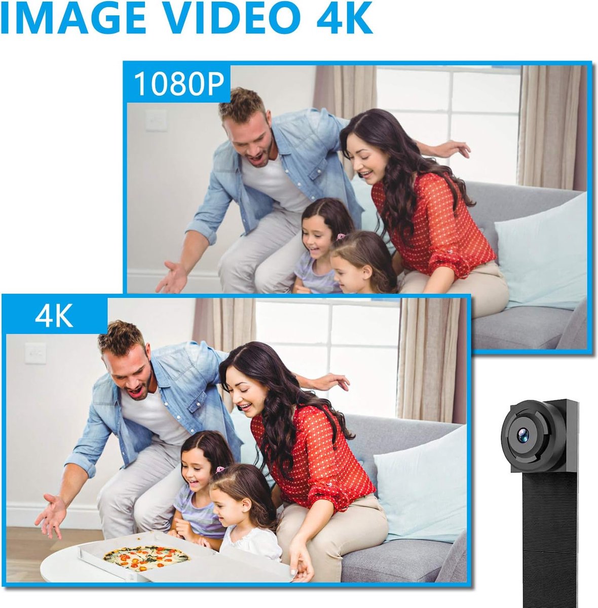 Equivera Mini 4K Spionagecamera – Onopvallende beveiliging met bewegingsdetectie & WiFi