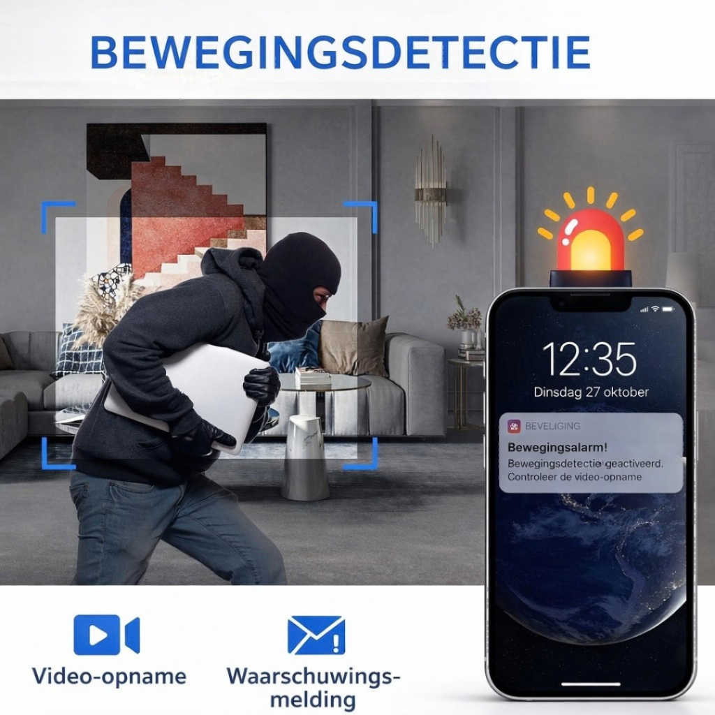 Tuya Spioncamera – 4K WiFi Spycam Beveiligingscamera met Nachtzicht